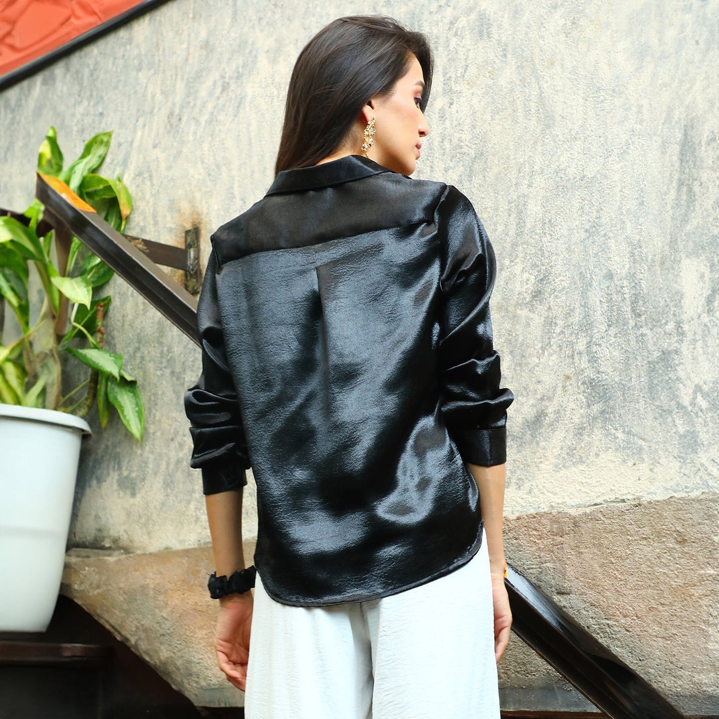 Solid Satin Shirt