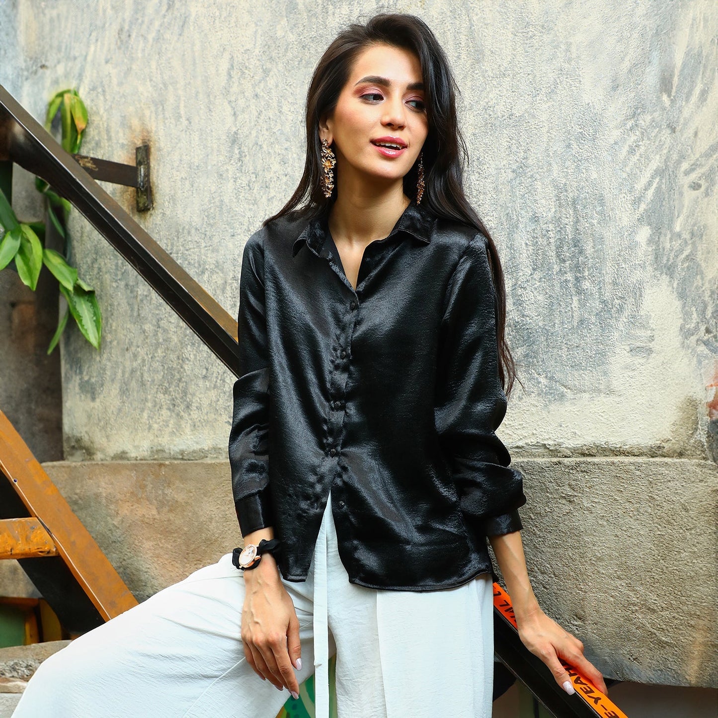 Solid Satin Shirt