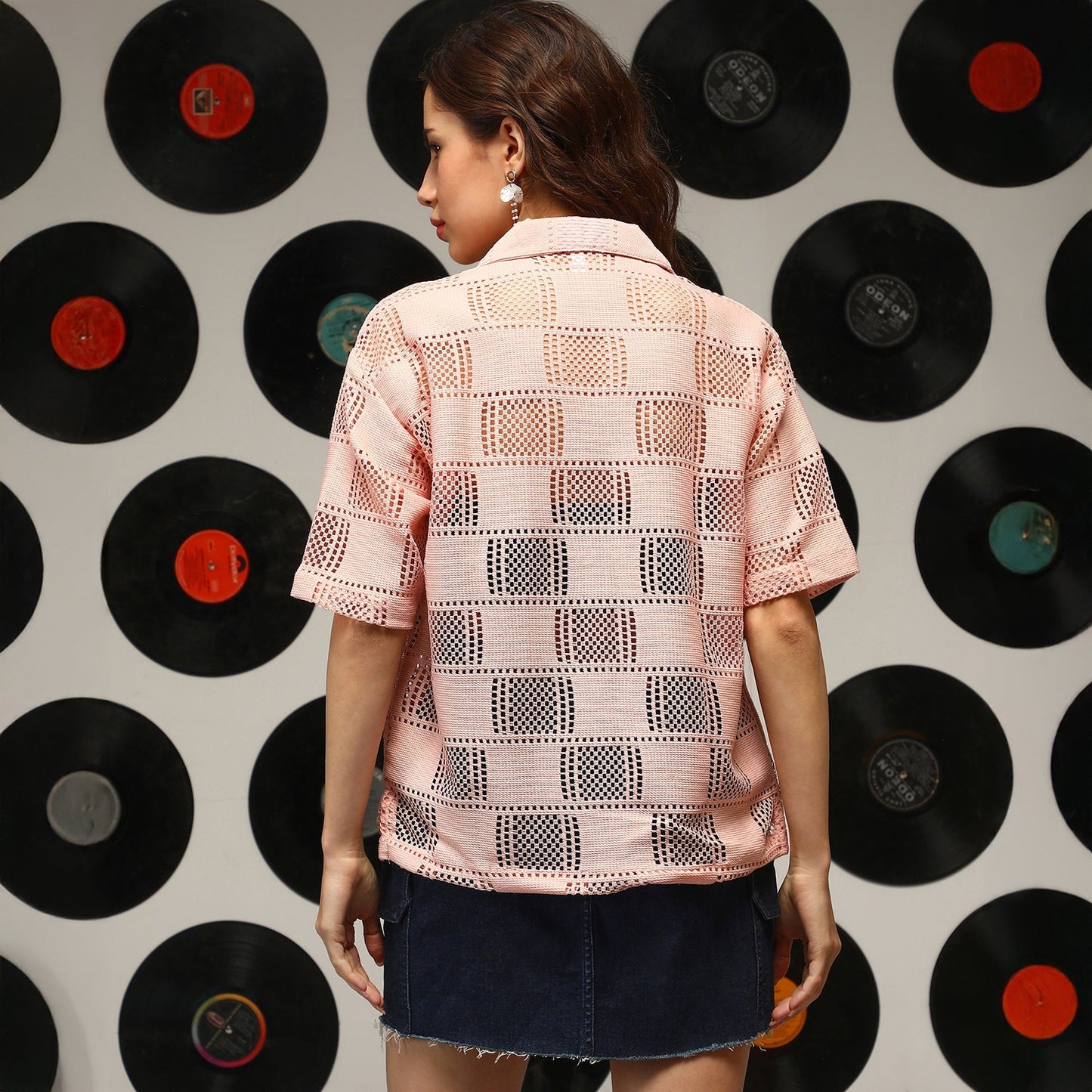 Cubic-Mesh Oversized Shirt