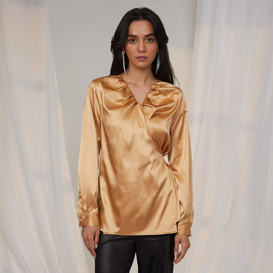 Satin Wrap Top