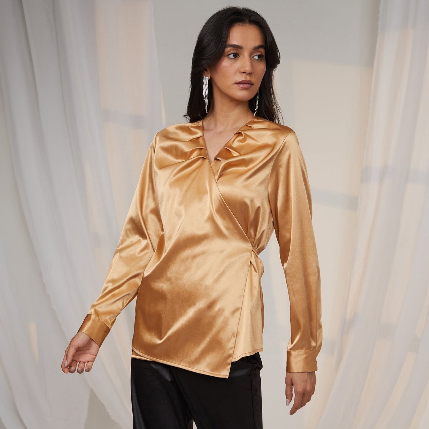 Satin Wrap Top