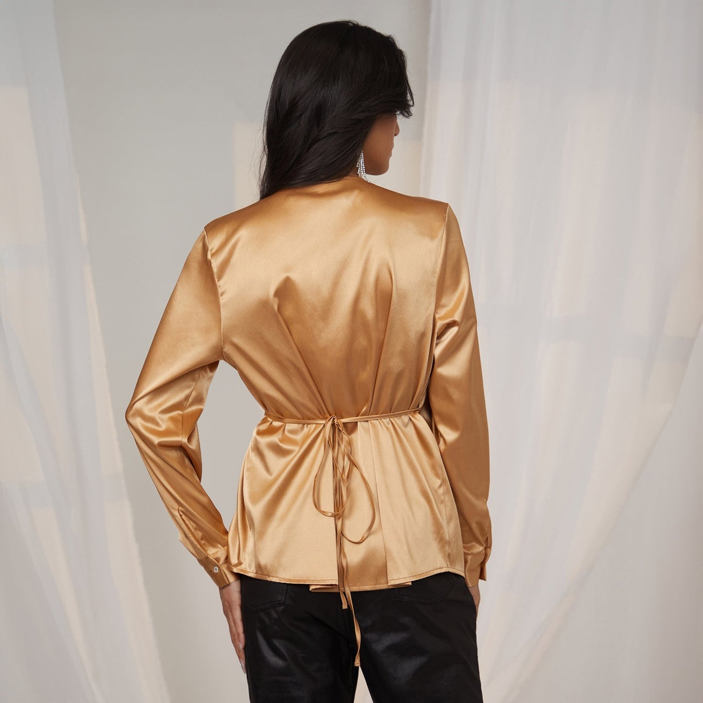 Satin Wrap Top