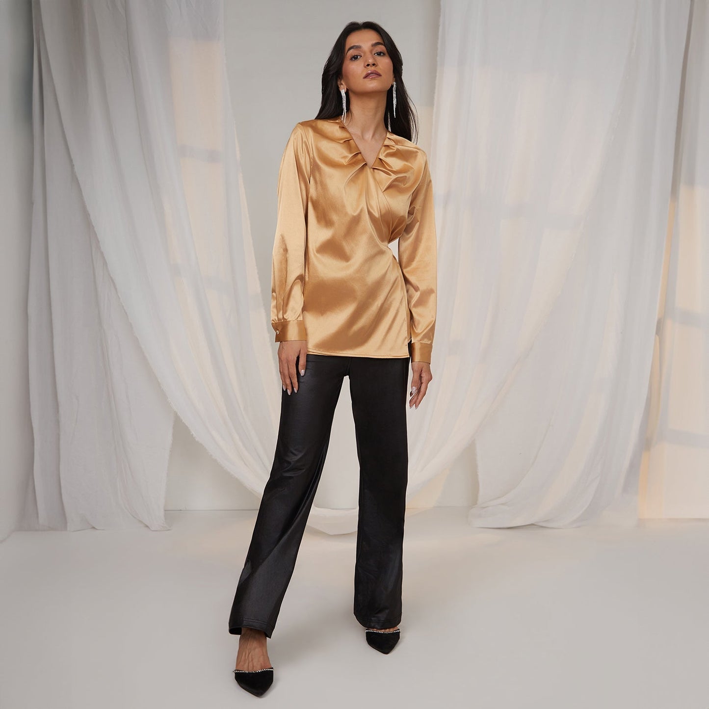 Satin Wrap Top