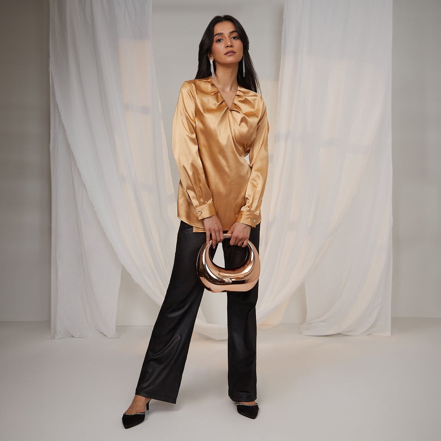 Satin Wrap Top