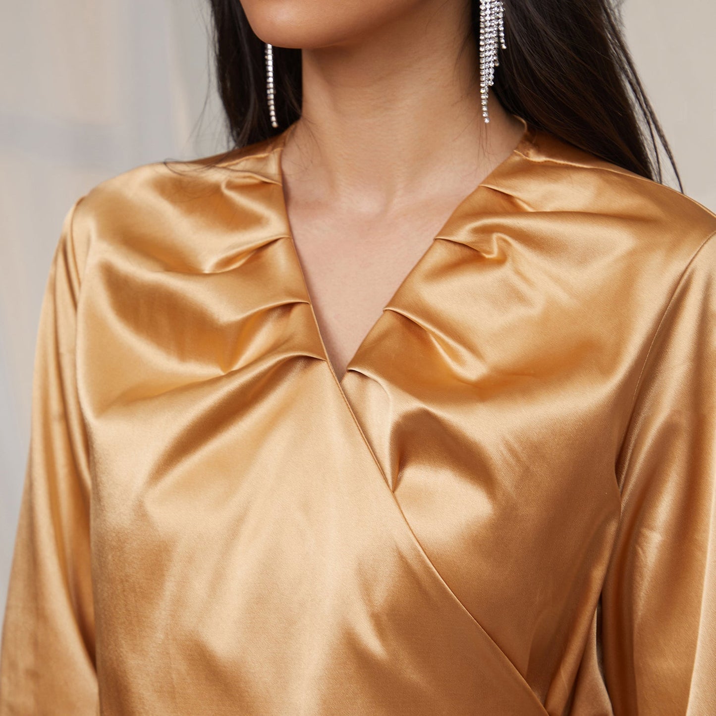 Satin Wrap Top