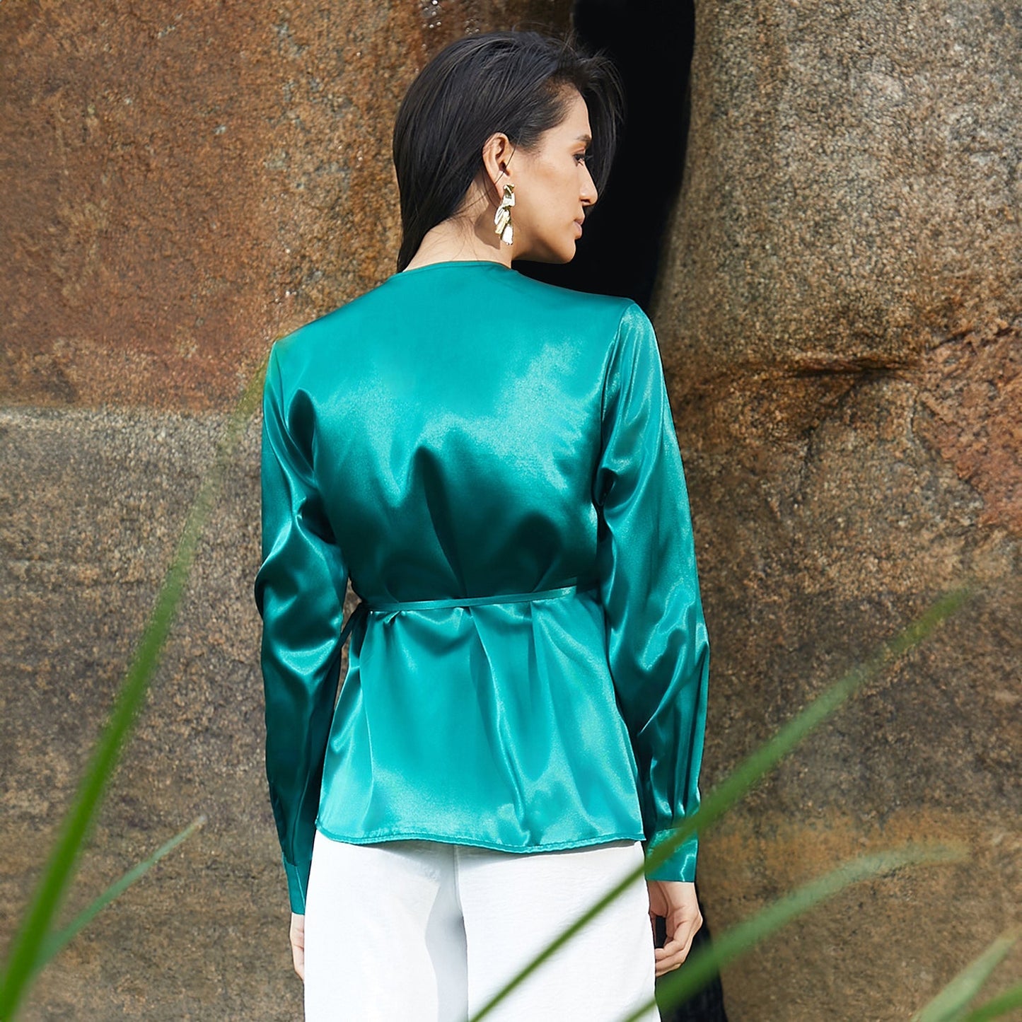 Satin Wrap Top