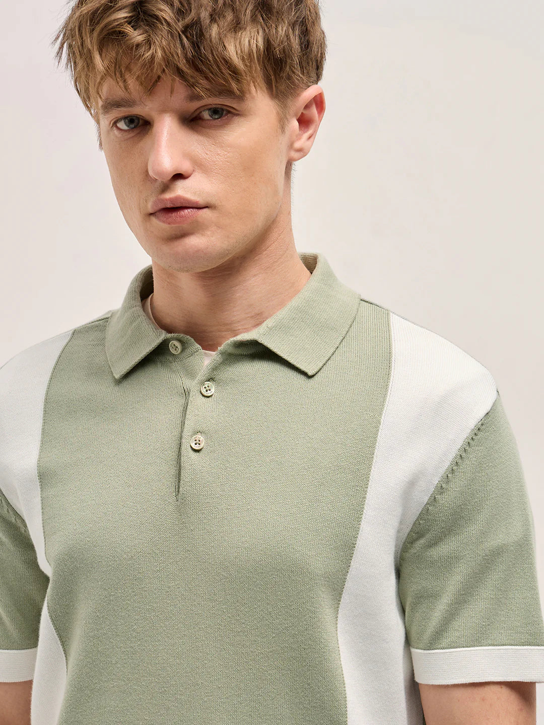 Men's Cotton Colorblock Slim Fit Polo