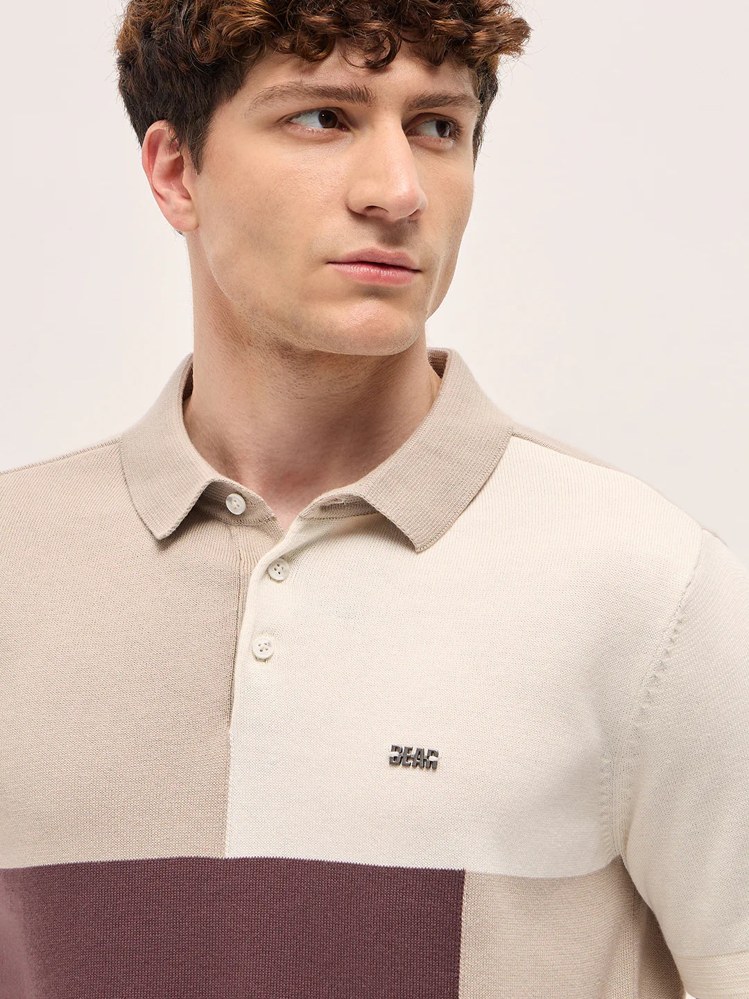 Men's Cotton Color Block Slim Fit Polo