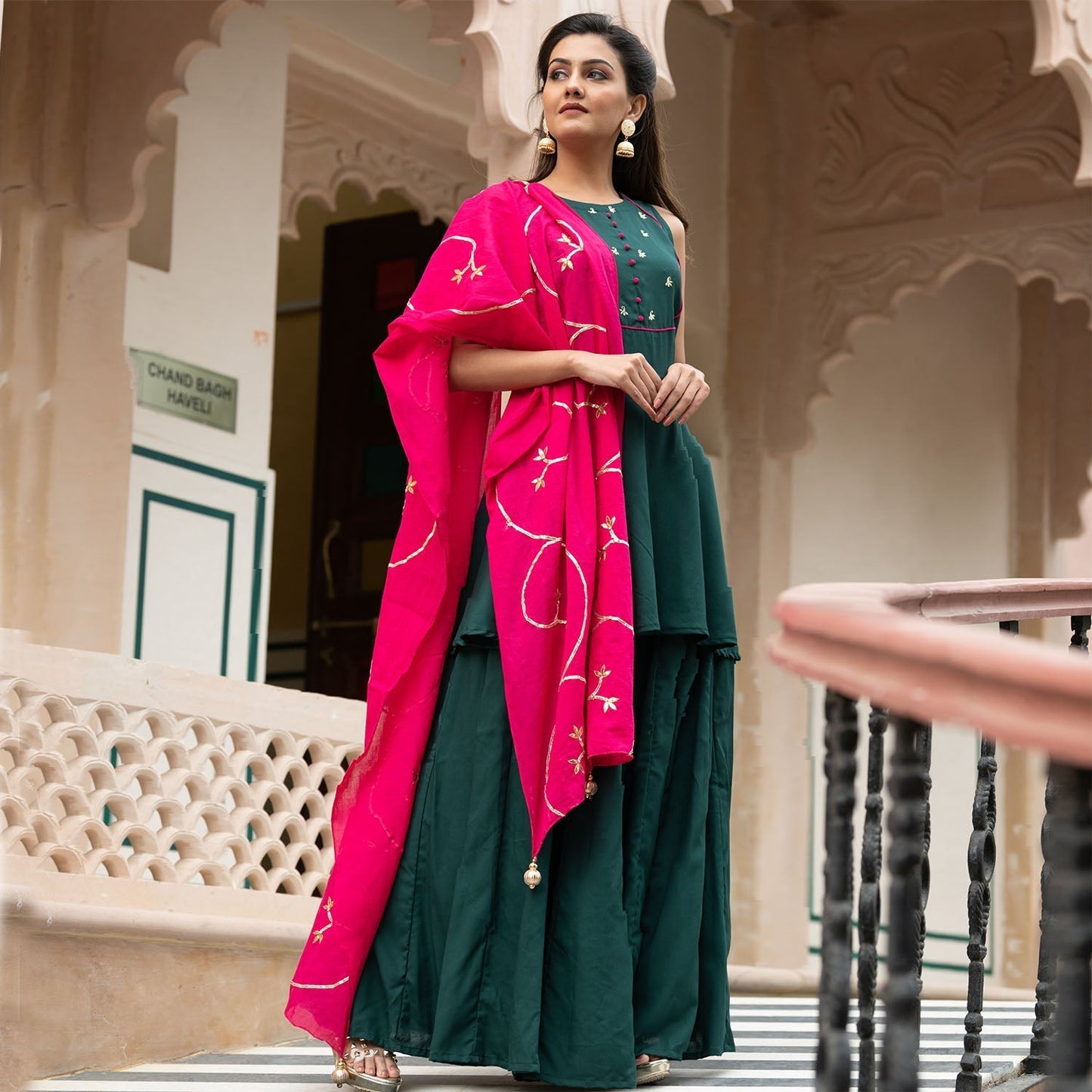 Emerald Green Peplum Suit Set