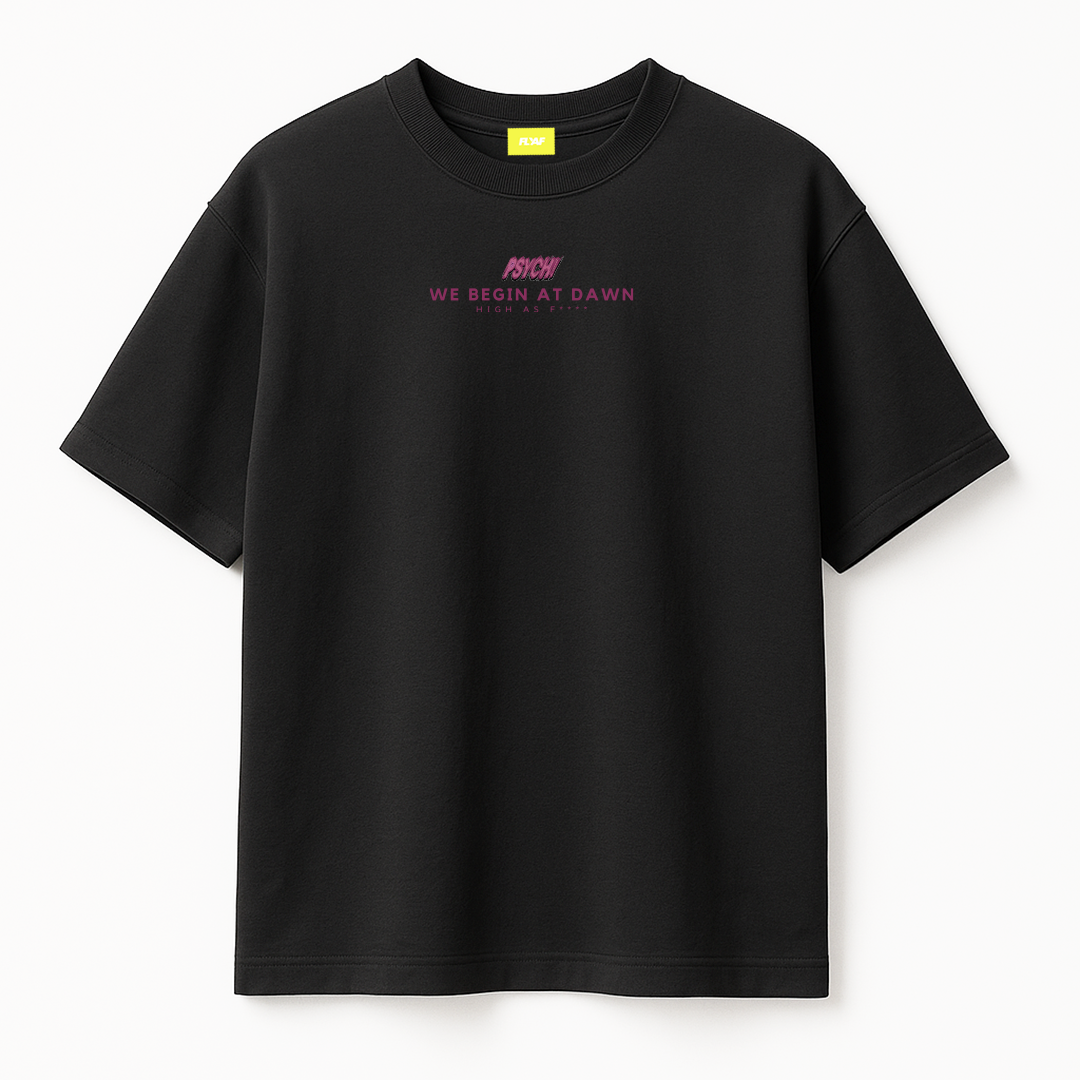 Night Club Round Neck Printed Black T-Shirt