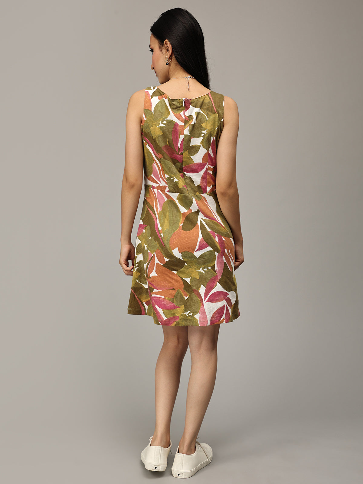 Pink & Green Floral Dress