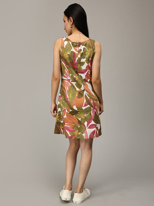 Pink & Green Floral Dress