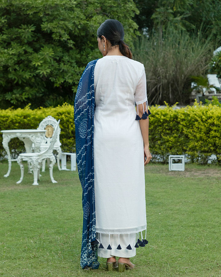 White Tassel Doria Suit