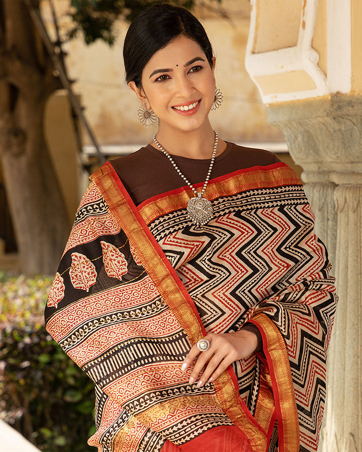 Red Hill Chanderi Saree