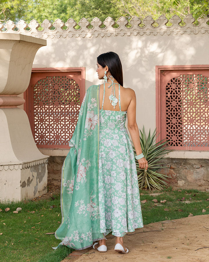 Jasmine Green Muslin Suit Set
