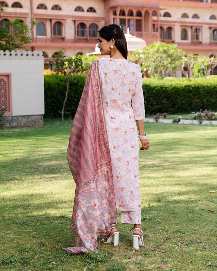 Cherry Blossom Muslin Suit Set