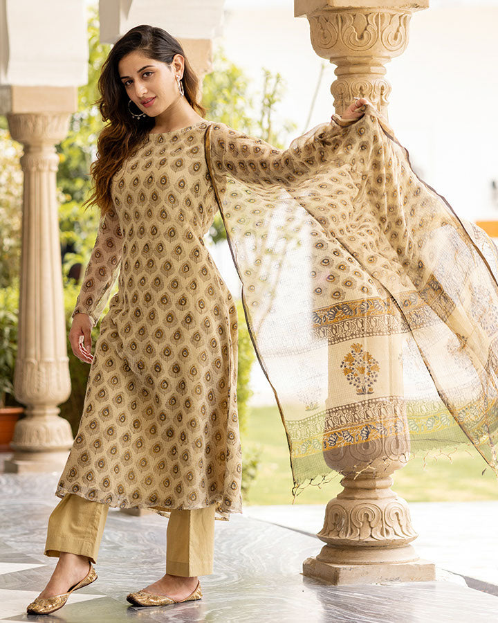 Peacock Bagru Suit