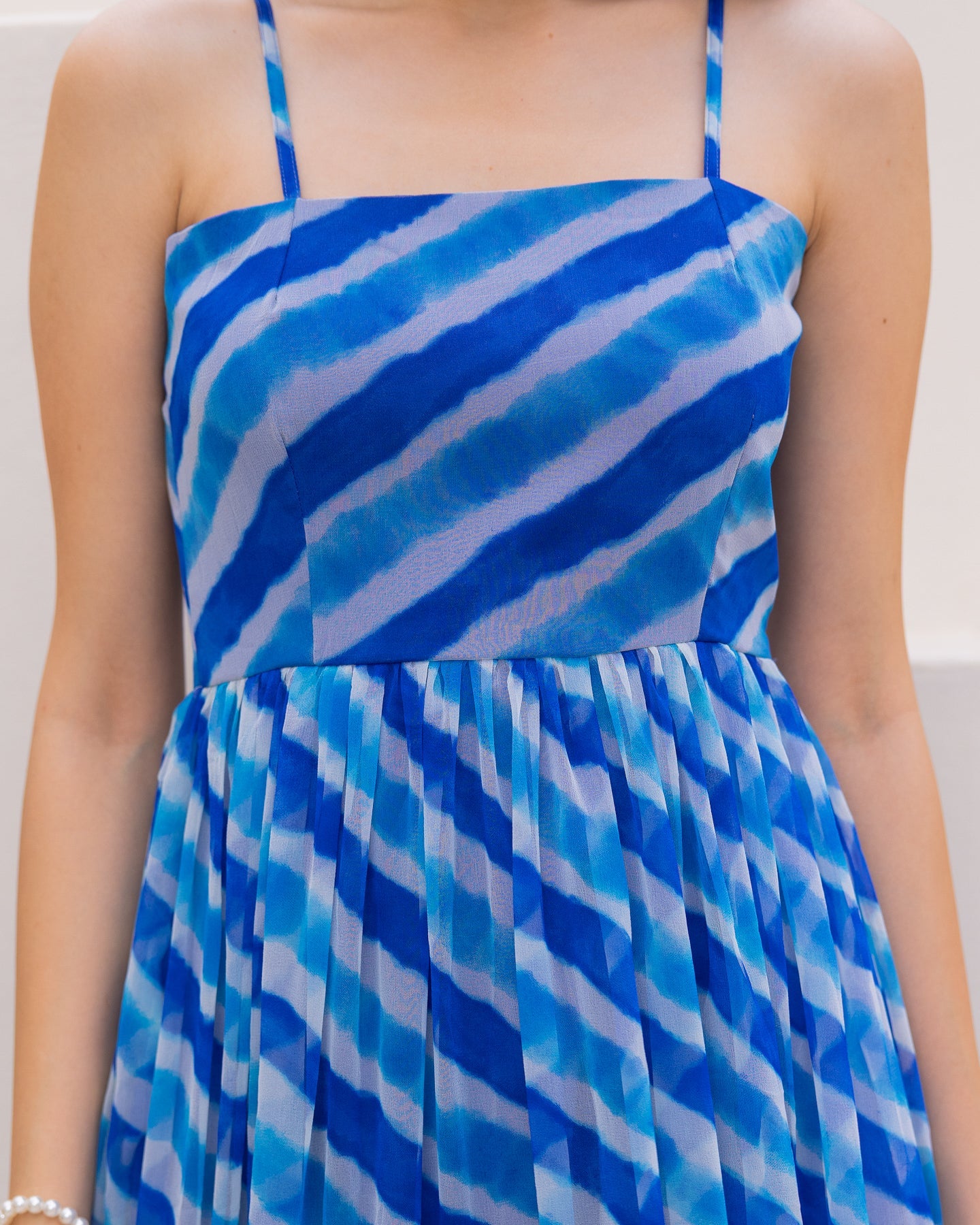Blue Lahariya Chiffon Dress