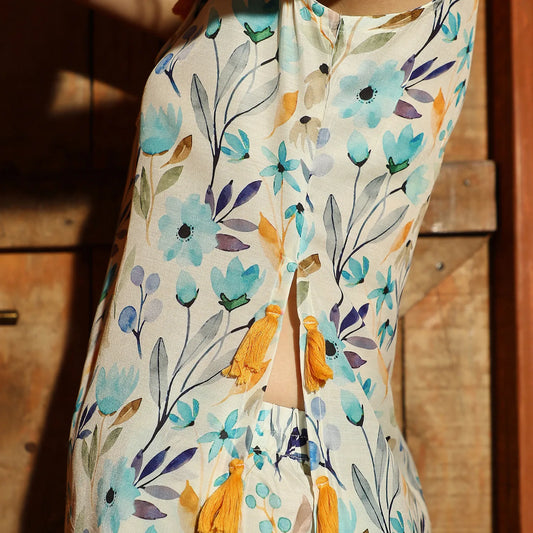 Floral Tassel Kurta With Palazzo