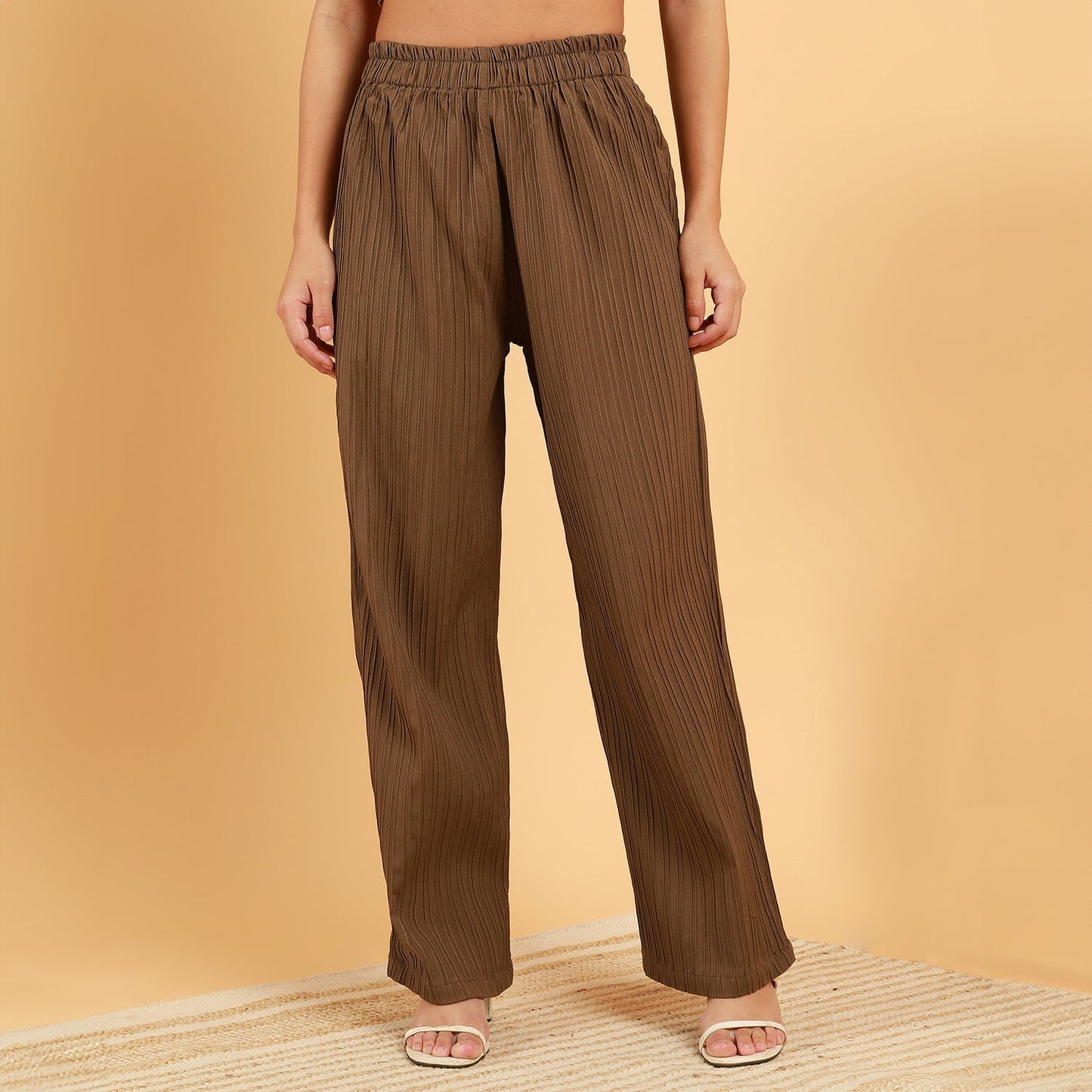 Textured Wrap Kurta With Trousers