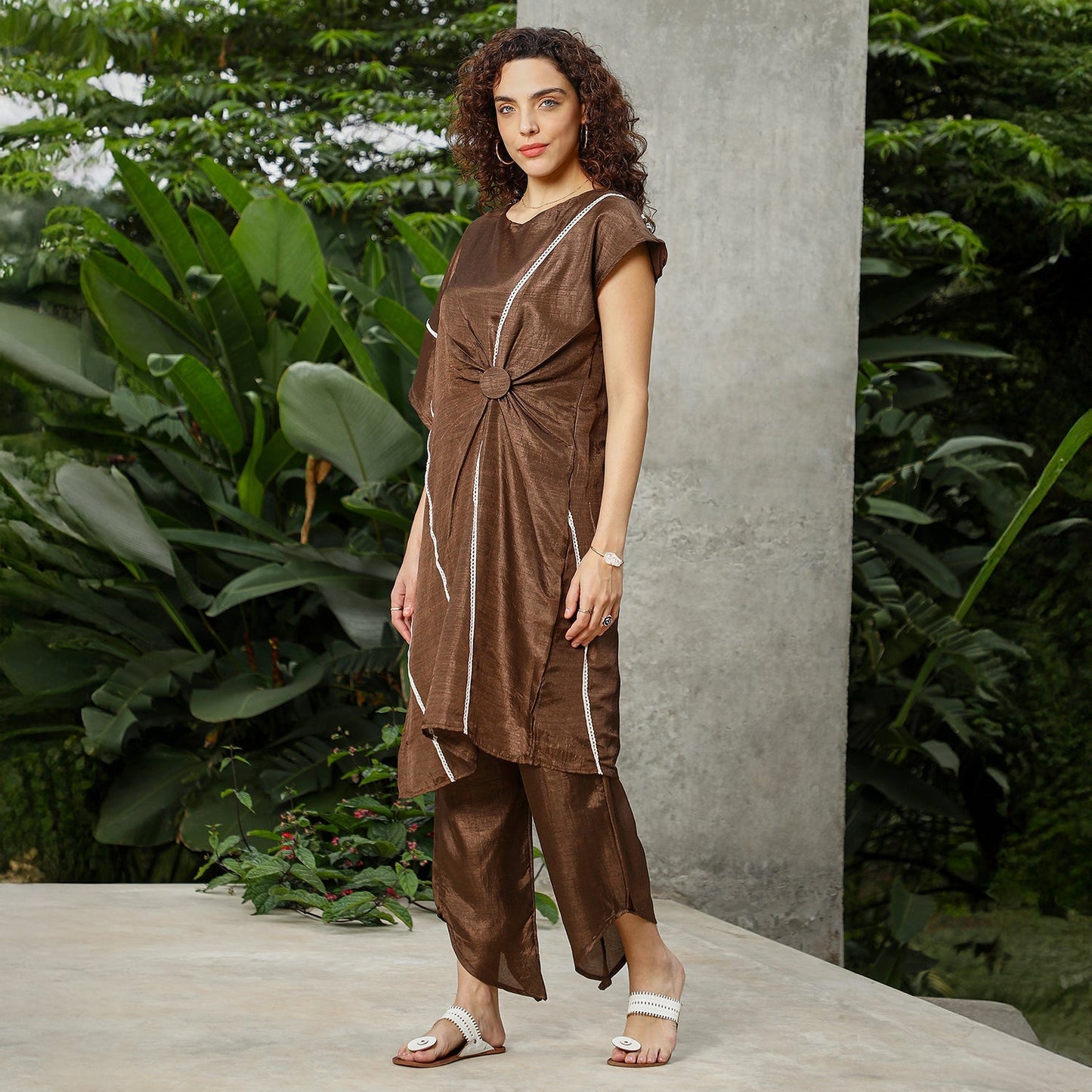 Asymmetrical Cinch Kurta Set