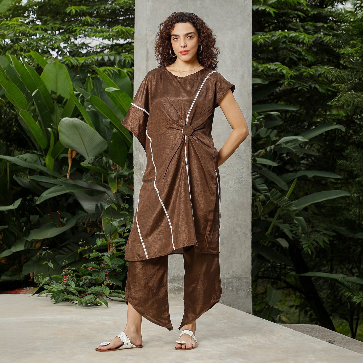 Asymmetrical Cinch Kurta Set
