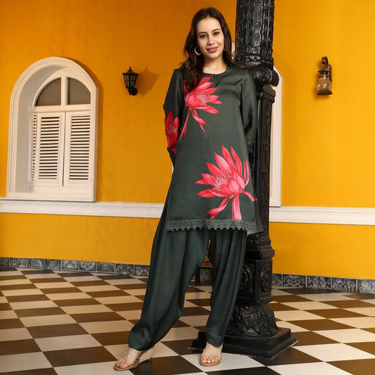 Wildflower-Block Imprint Kurta Set