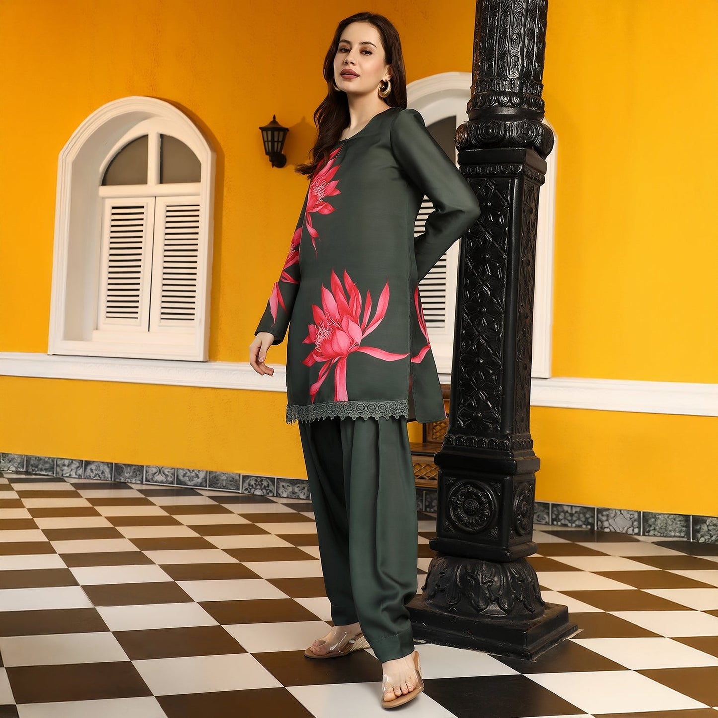 Wildflower-Block Imprint Kurta Set