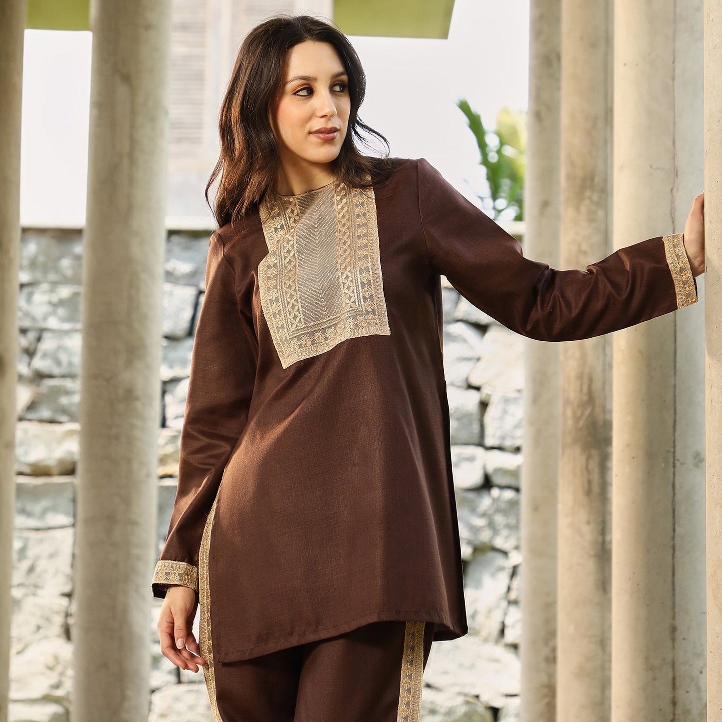 Schiffli-Block Kurta Set