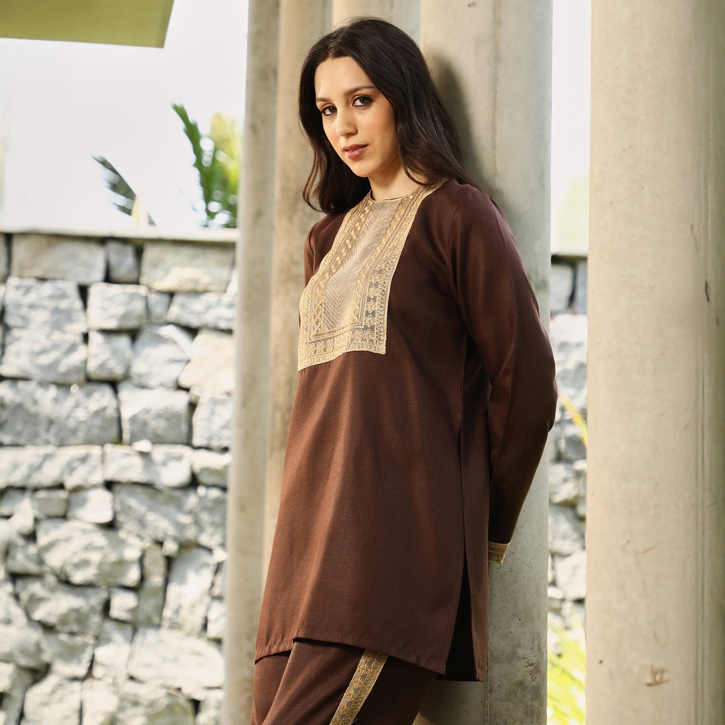 Schiffli-Block Kurta Set