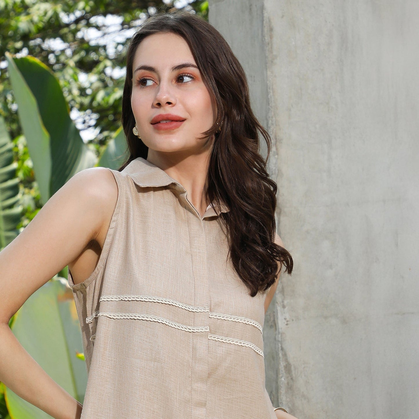 Lined Linen-Blend Kurta Set