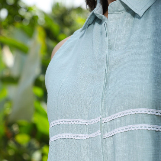 Lined Linen-Blend Kurta Set