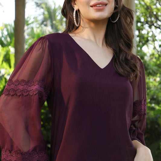 Solid Flared Kurta Set