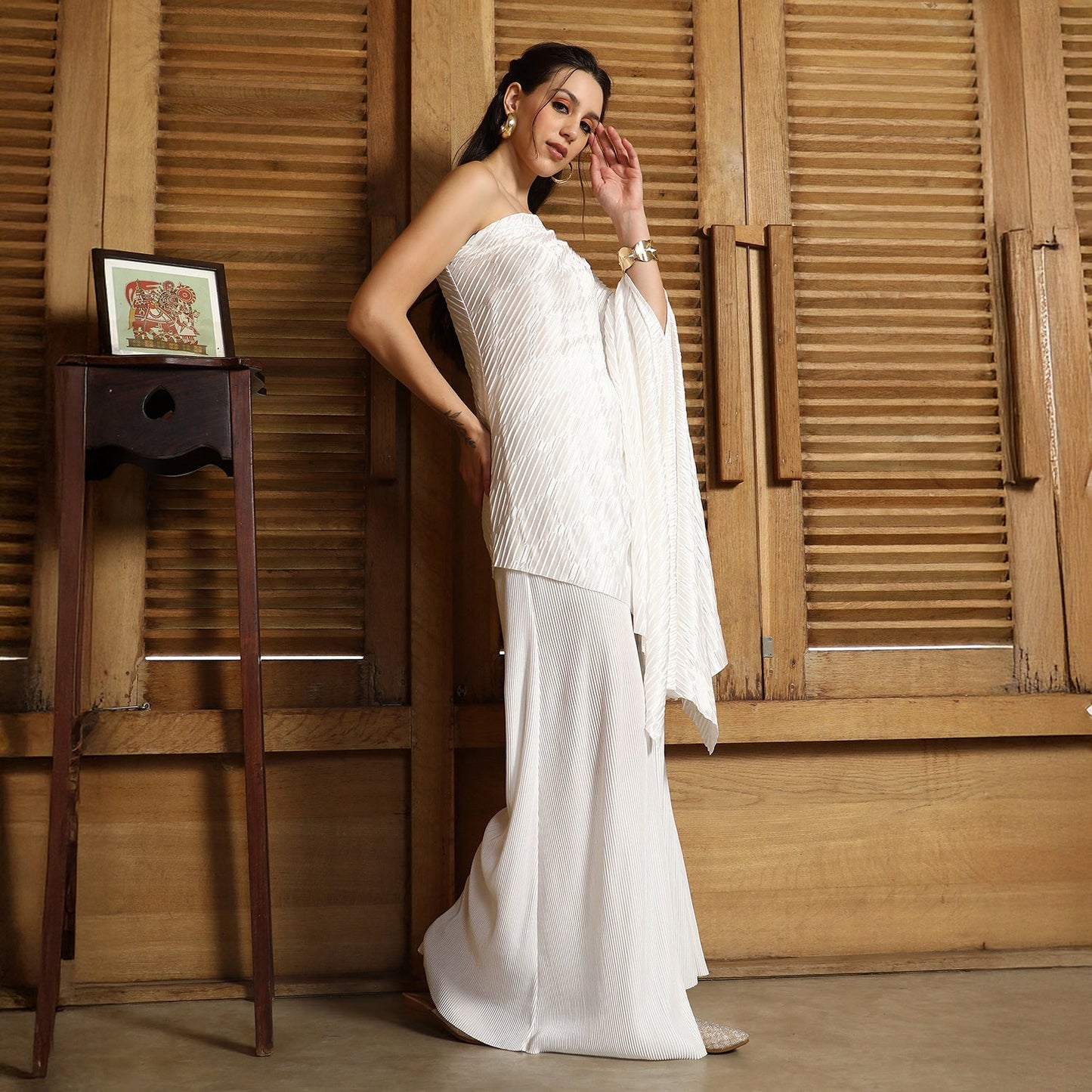 Asymmetrical-Pleated Co-Ord Set