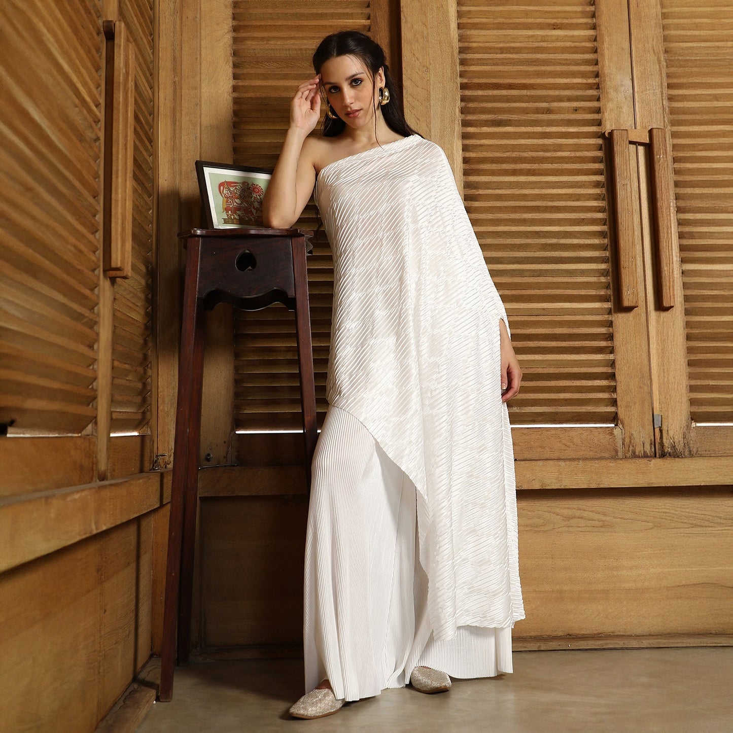 Asymmetrical-Pleated Co-Ord Set