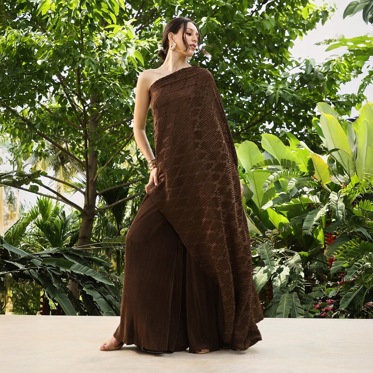Asymmetrical-Pleated Co-Ord Set