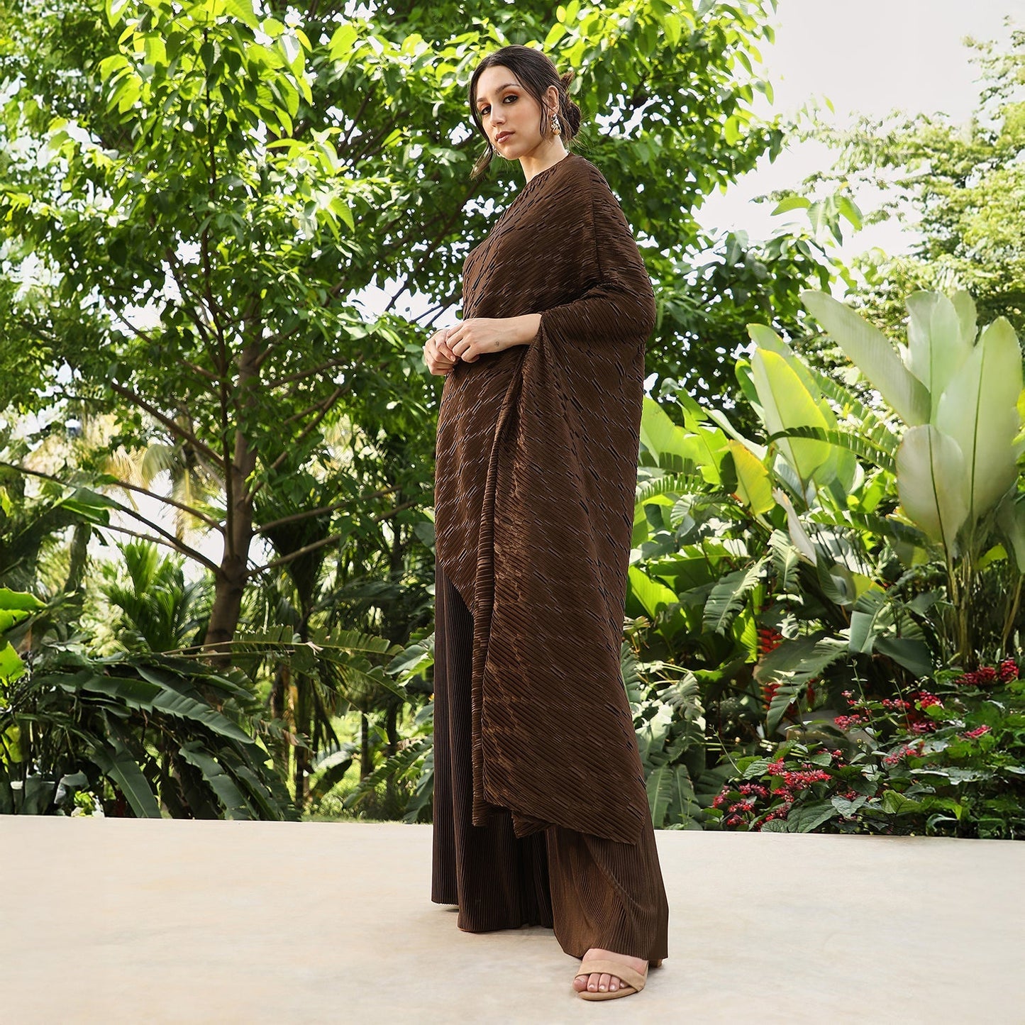 Asymmetrical-Pleated Co-Ord Set