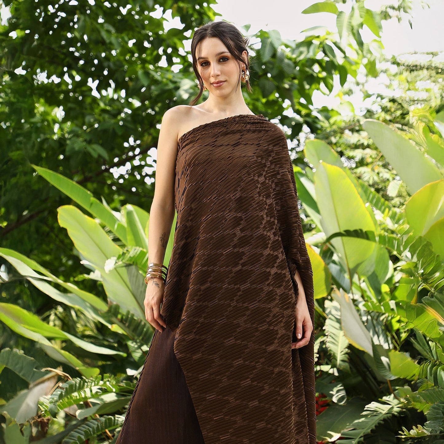 Asymmetrical-Pleated Co-Ord Set