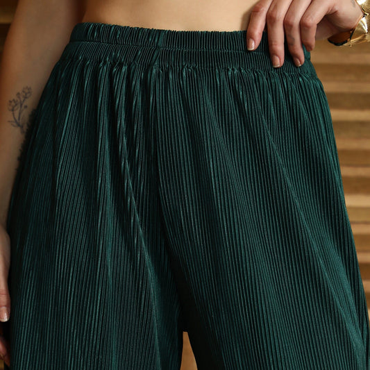 Solid Pleated-Halter Co-Ord Set