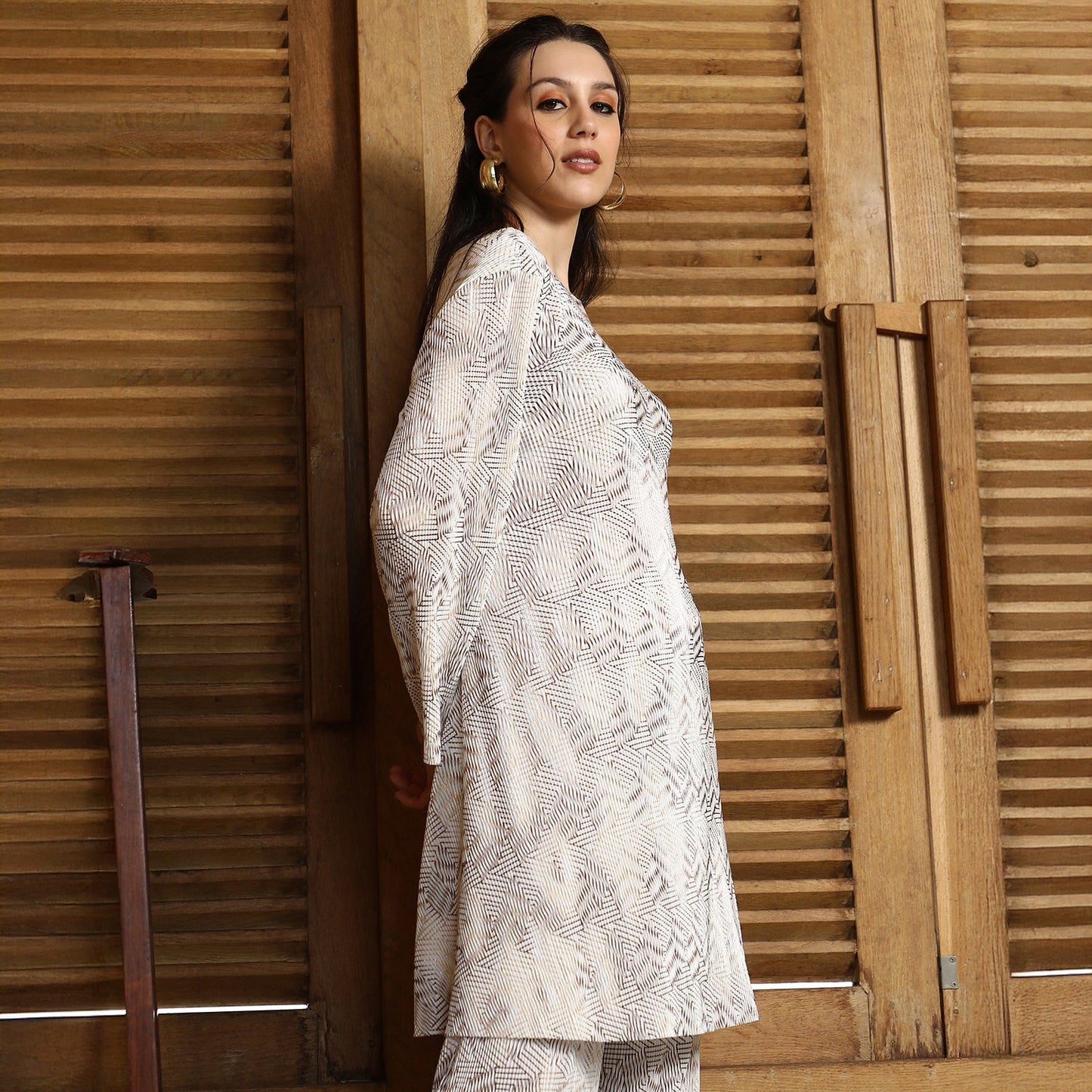 Kaleidoscopic Pleated Kurta Set