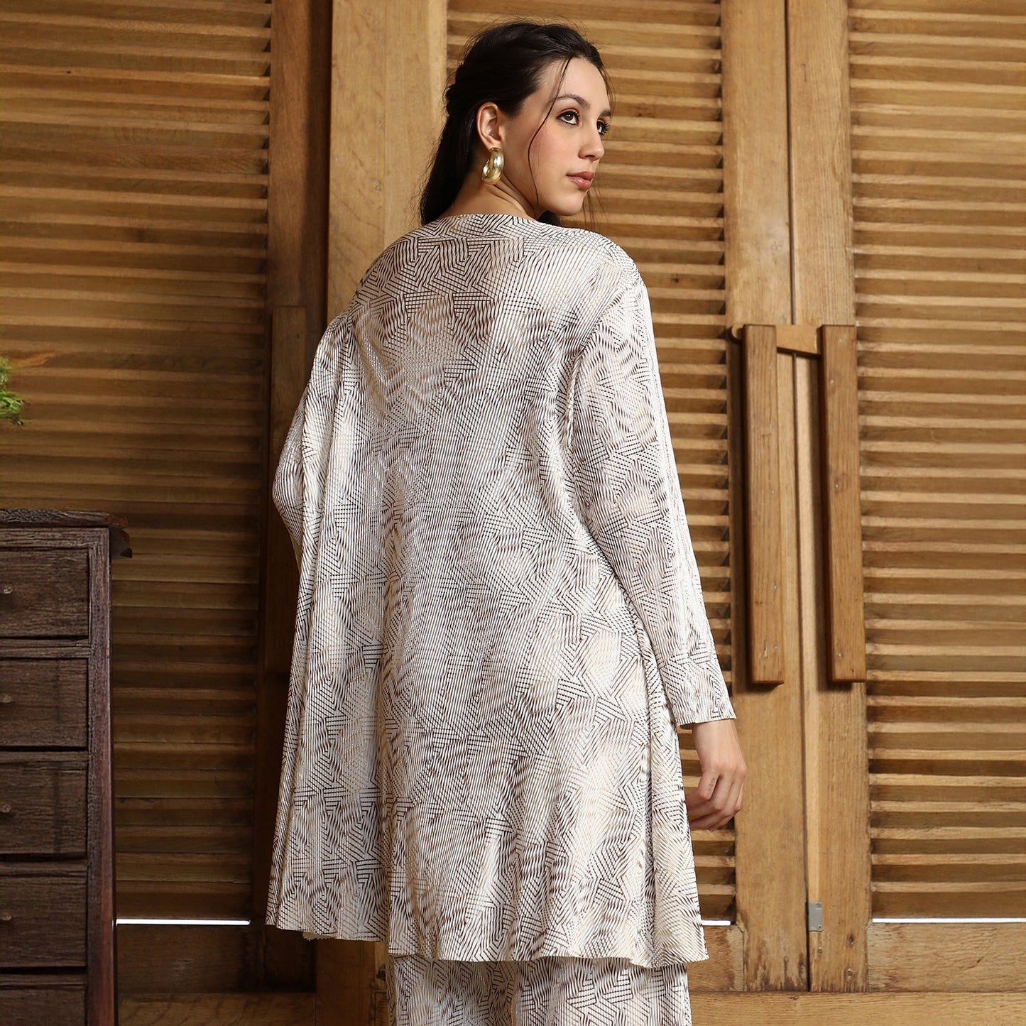 Kaleidoscopic Pleated Kurta Set