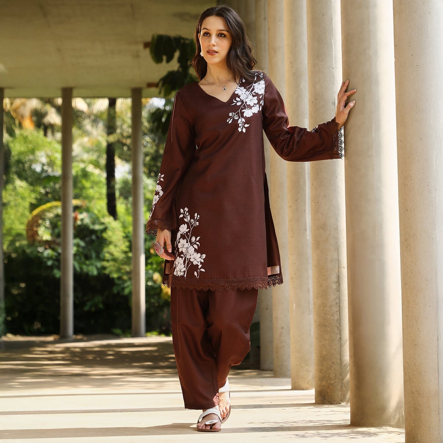 Flora-Block Kurta Set
