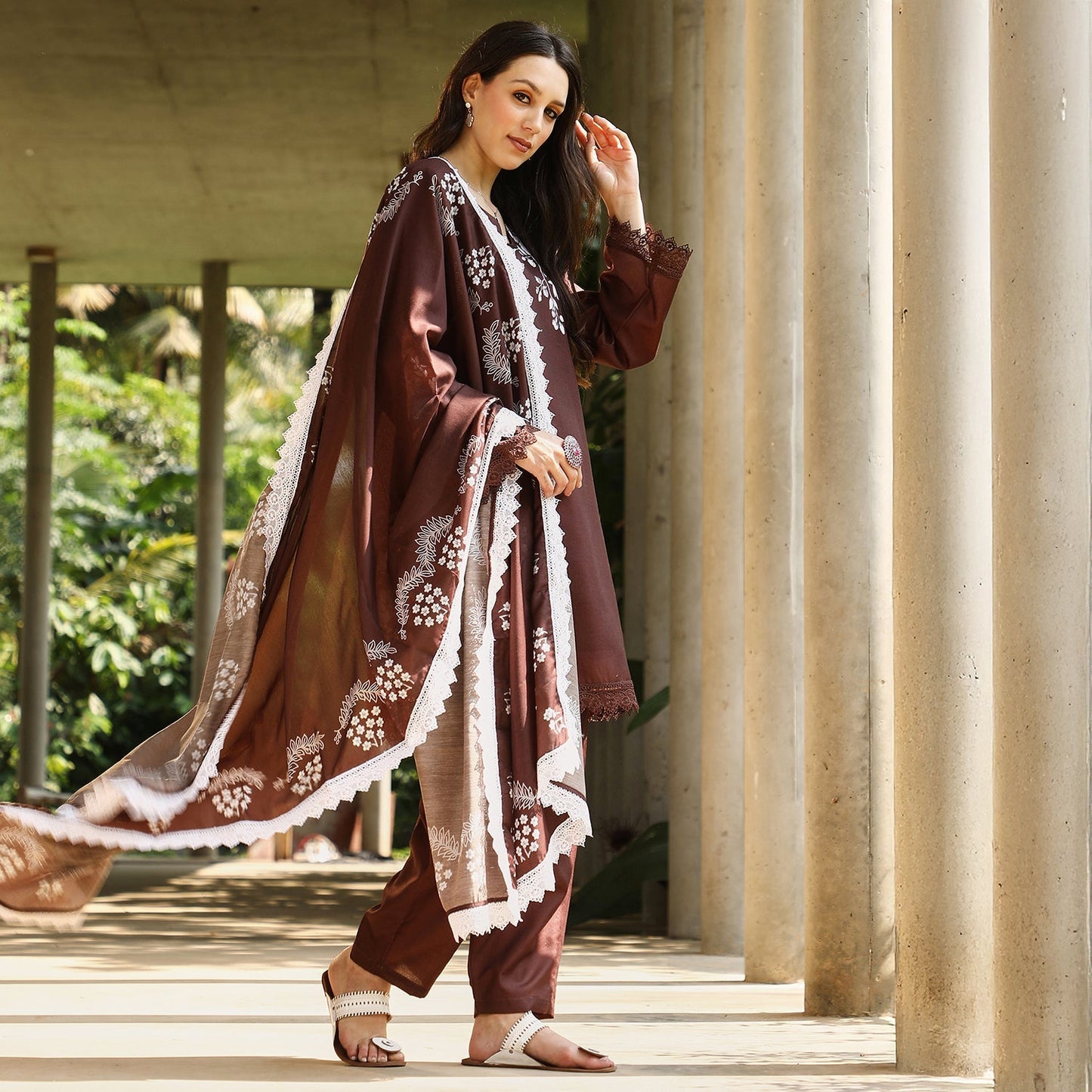 Flora-Block Kurta Set