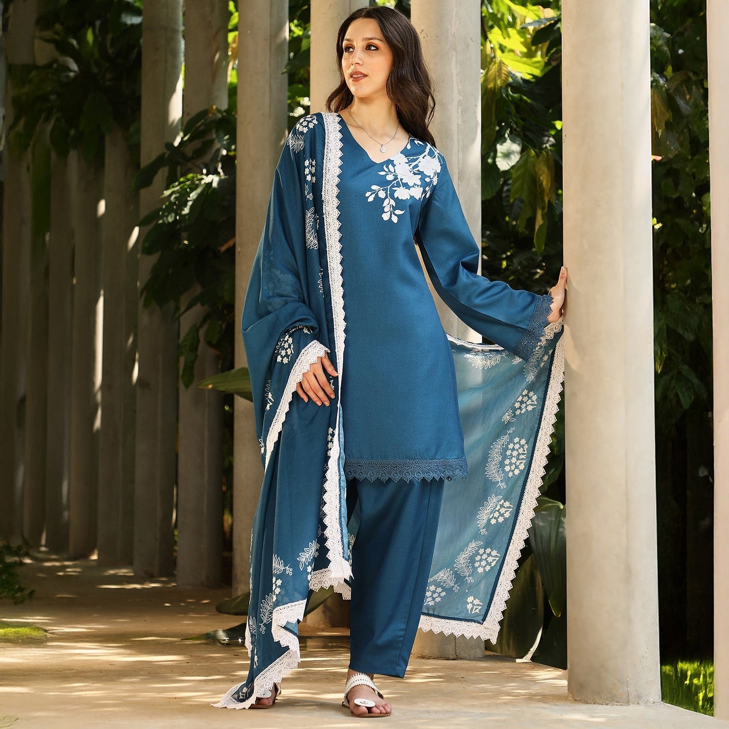 Flora-Block Kurta Set