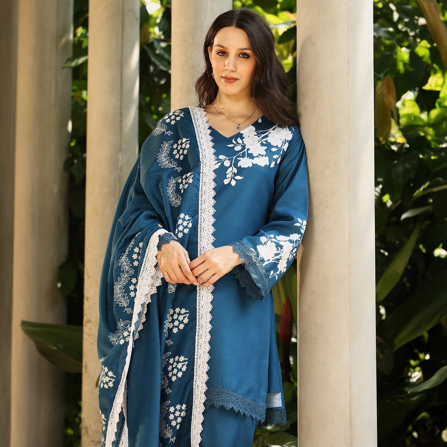 Flora-Block Kurta Set