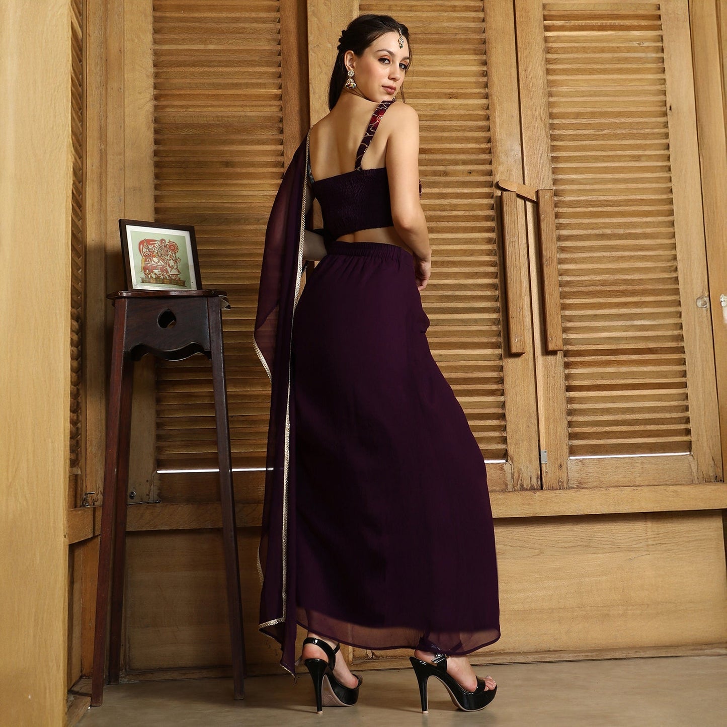 Periwinkle Pre-Draped Saree