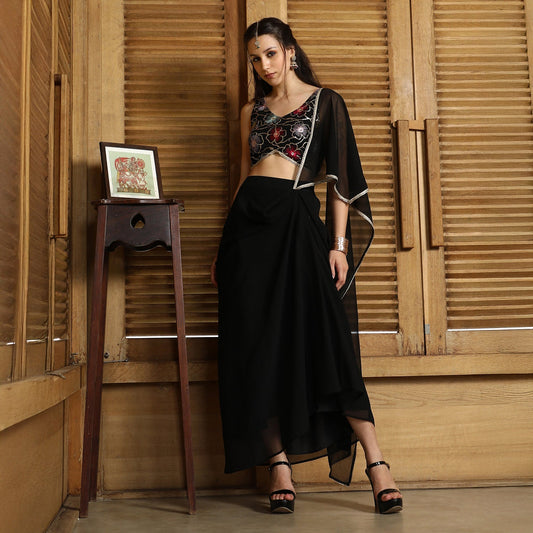 Periwinkle Pre-Draped Saree