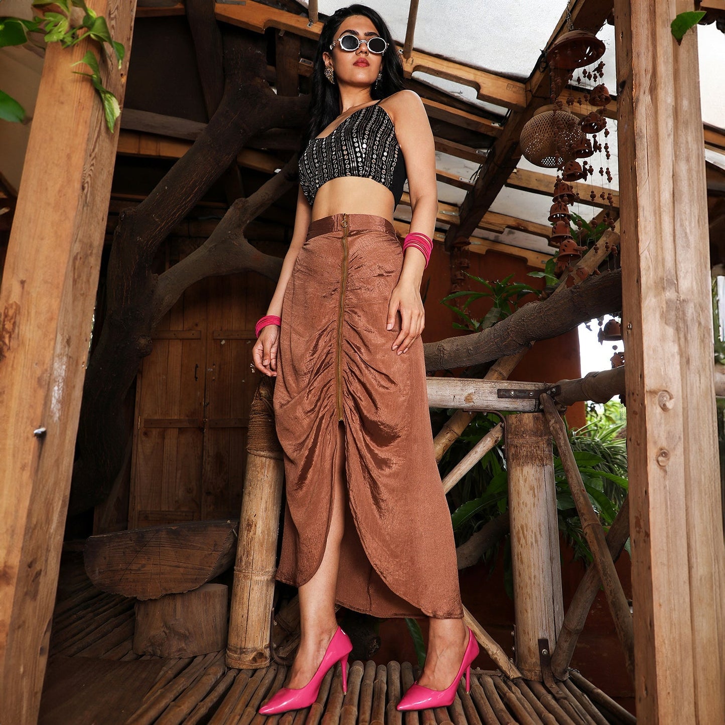 Embellished Draped Co-Ord Set