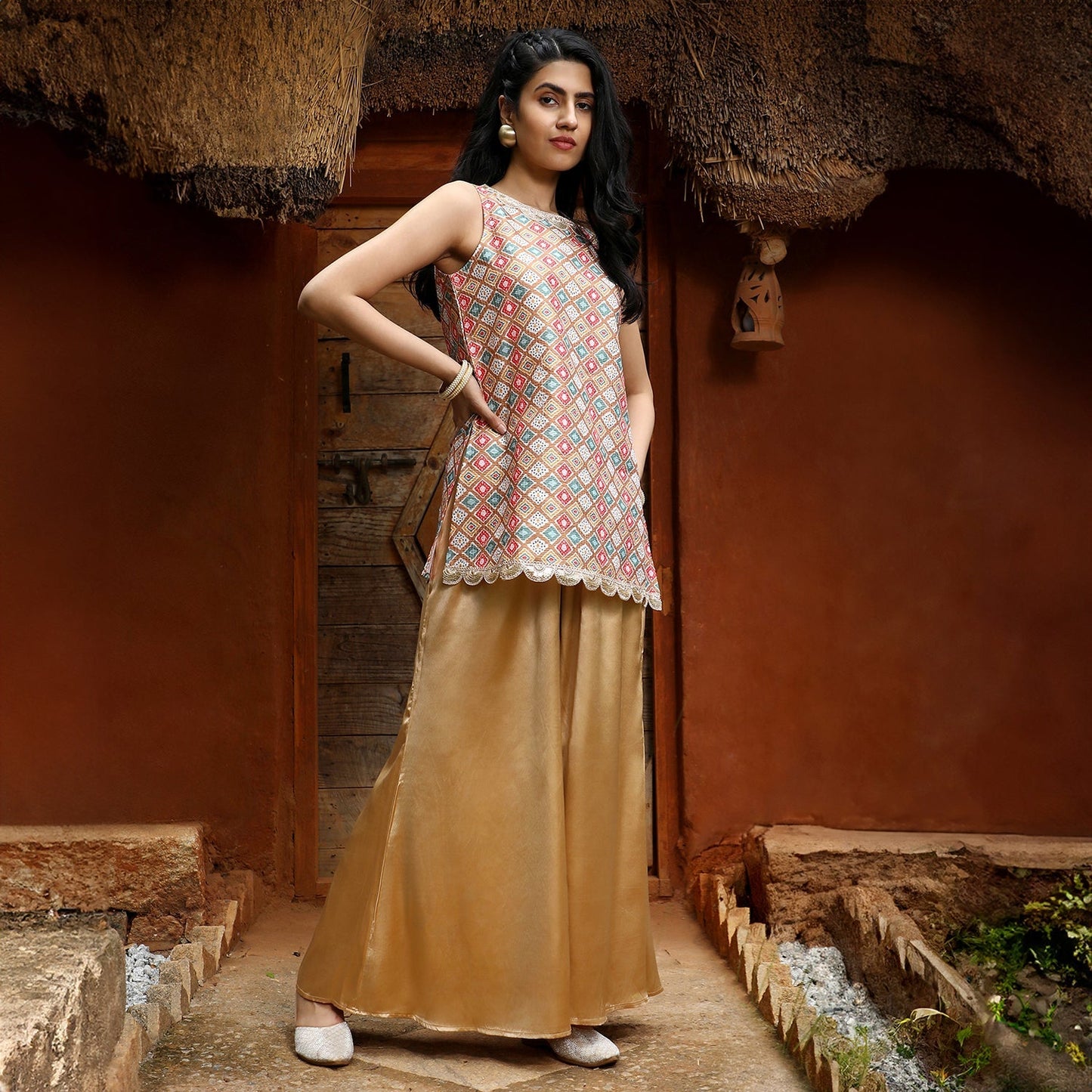 Geometric Kurti With Palazzo