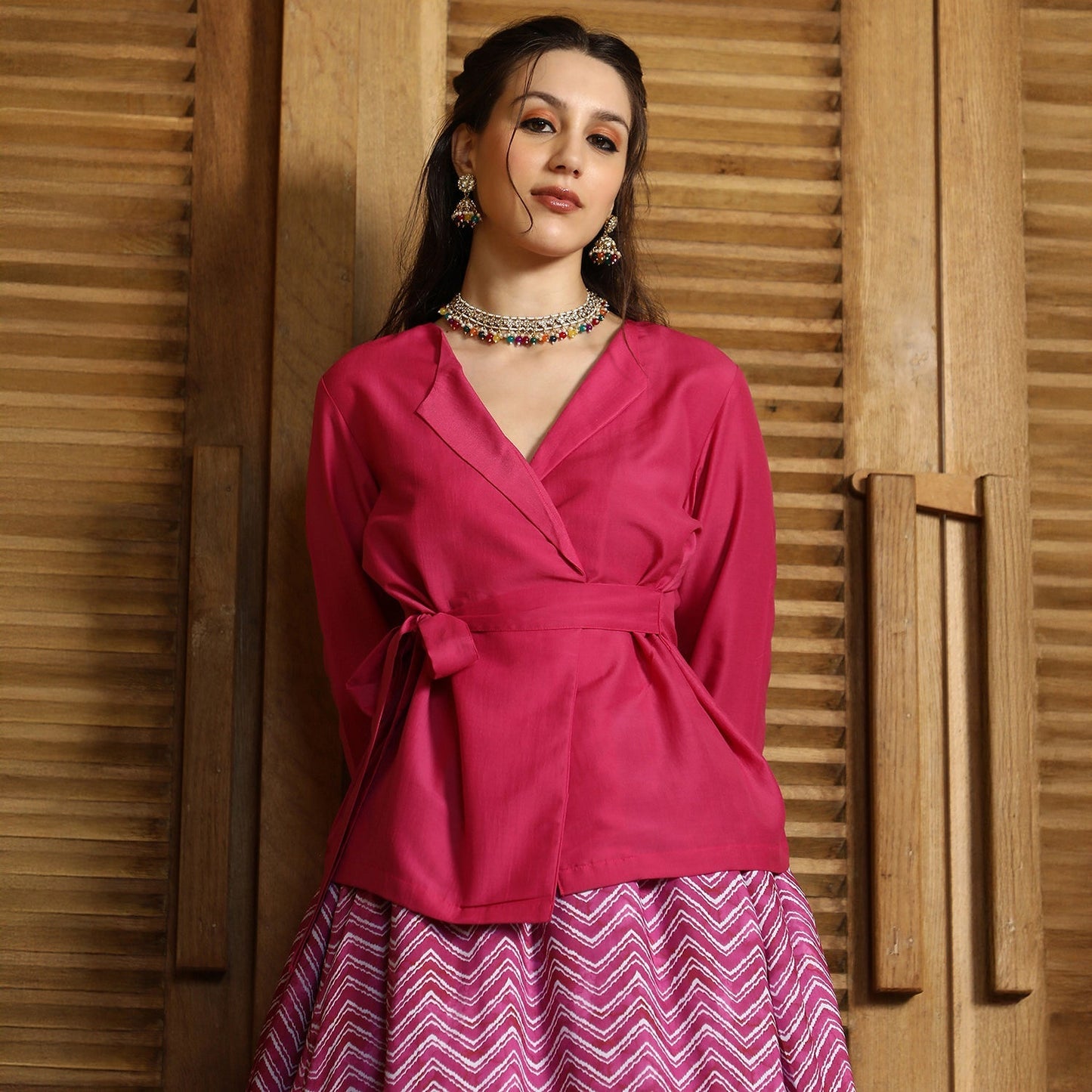 Chevron-Wrap Co-Ord Set